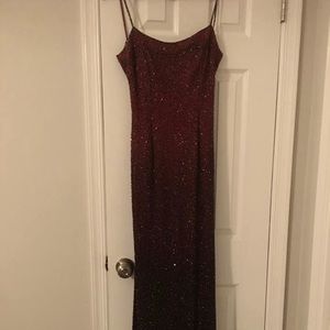 Black/Red Ombré Evening Gown